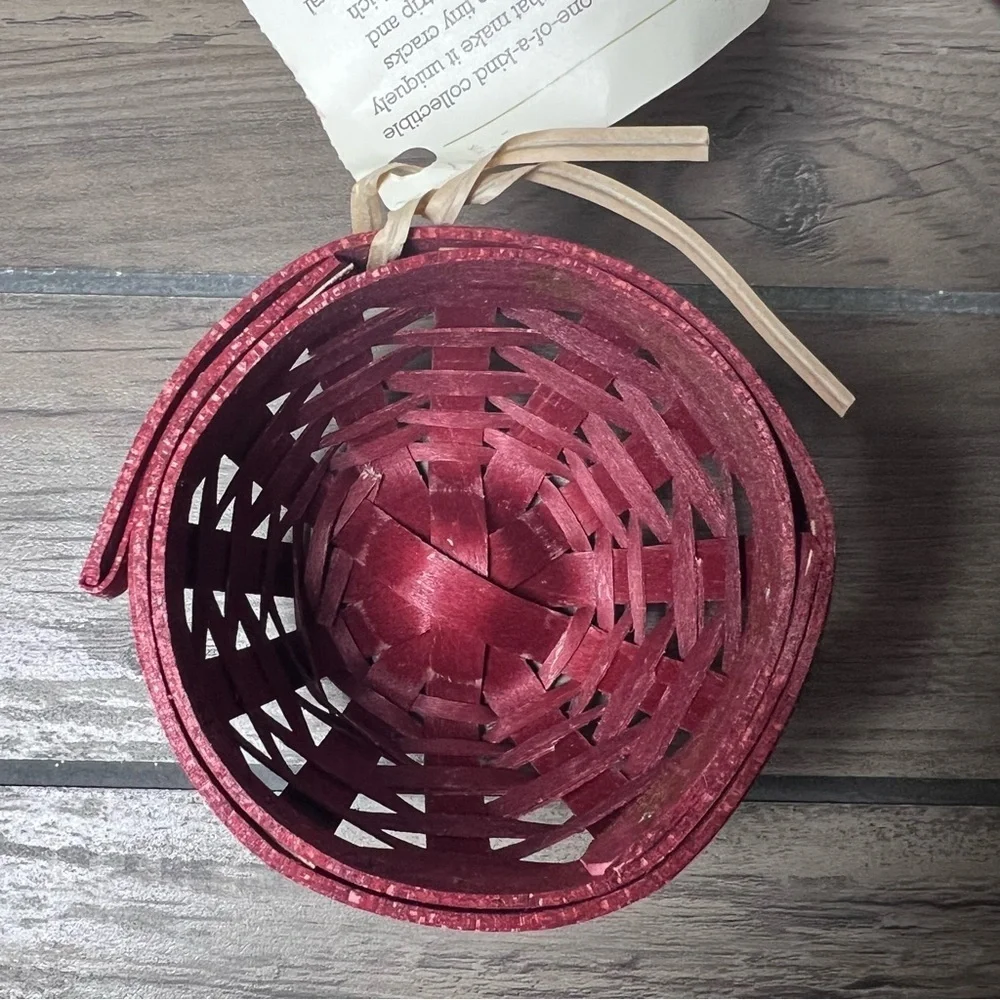 LONGABERGER COLLECTORS CLUB 2010 Candy Apple Basket Set NIB w/Box & Card